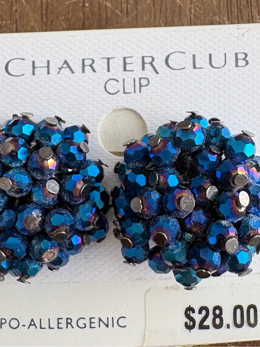 Charter Club Blue Iridescent Cluster Hair Clips